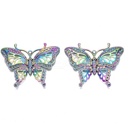 Rainbow Color Alloy Big Pendant Rhinestone Settings PALLOY-N163-171-NR-1