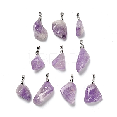 Natural Lavender Amethyst Pendants G-Z072-01P-1
