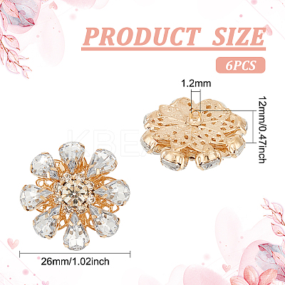 6Pcs Acrylic Rhinestone Buttons DIY-FG0004-60C-1