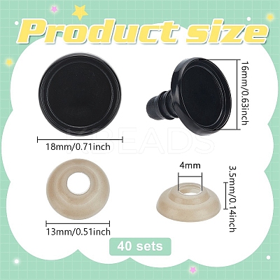 40Pcs Plastic Safety Craft Eye Cabochon Setting AJEW-PH0012-20B-1