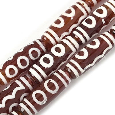 Rice Shape Tibetan Style dZi Beads Strands G-A269-A14-01-1