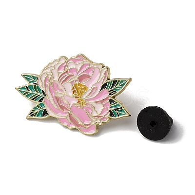 Peony Flower Enamel Pins JEWB-P050-03A-G-1