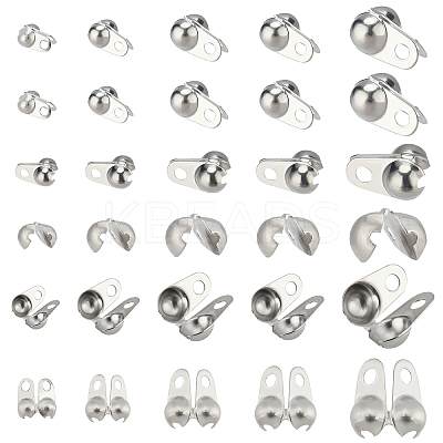 200Pcs 5 Size 304 Stainless Steel Bead Tips STAS-PH0003-32-1