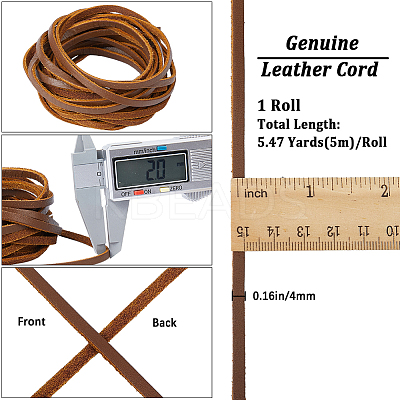 Flat Cowhide Leather Jewelry Cord LC-GF0001-10B-01-1