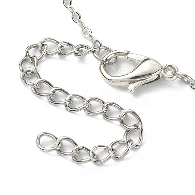 Light Rose Rhinestone Crown Pendant Necklace with Cable Chains NJEW-FZ00019-1