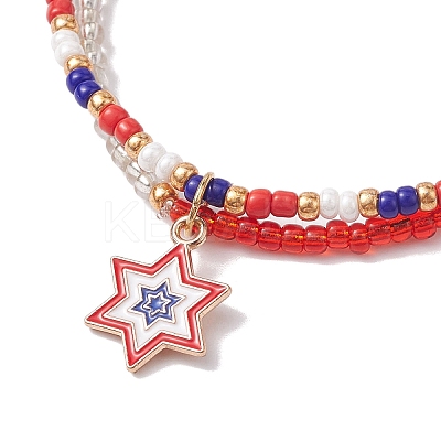 Glass Seed Beaded Stretch Bracelet BJEW-MZ00054-03-1