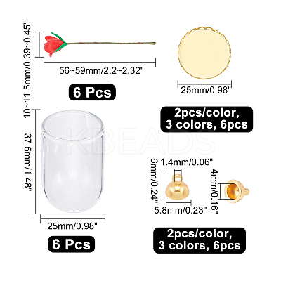 DIY Glass Dome Vial Pendant Making Kit DIY-CA0004-18-1