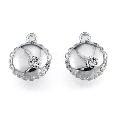 Brass Pave Clear Cubic Zirconia Charms KK-L207-017P-1