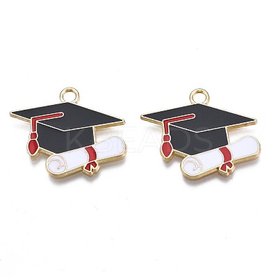 Rack Plating Alloy Enamel Pendants X-ENAM-N055-064-1