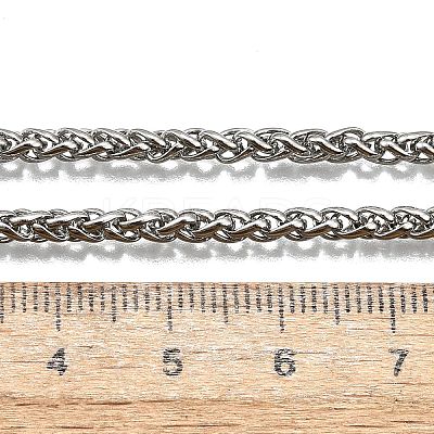 Tarnish Resistant Trendy Men's 201 Stainless Steel Wheat Chain Necklaces NJEW-L043A-45P-1