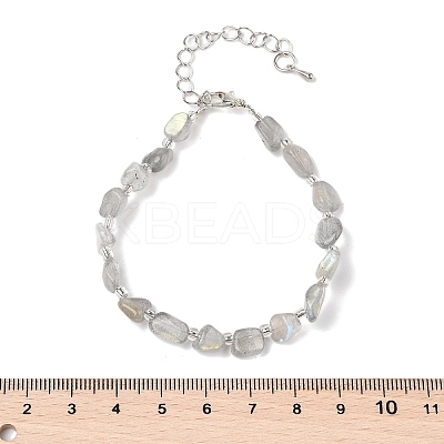 Natural Labradorite Chips Bracelets for Women BJEW-H623-01S-06-1