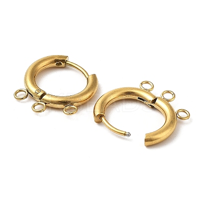 Ion Plating(IP) 304 Stainless Steel Huggie Hoop Earring Findings STAS-M320-01G-1
