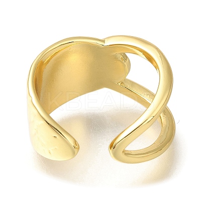 Rack Plating Brass Open Cuff Rings for Women RJEW-M022-16G-1