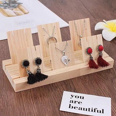 2-Slot Wooden Earring Display Card Stands LS-EDIS-R027-01A-02-1
