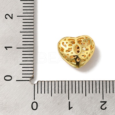 Brass Micro Pave Cubic Zirconia Beads KK-C072-30G-1