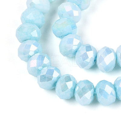 Anti-Tarnish Electroplate Rondelle Glass Beads Strands EGLA-T021-6mm-17-07-1