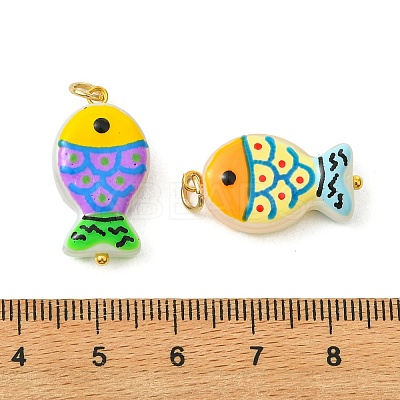 Baking Paint Glass Enamel Pendants PALLOY-JF05998-1