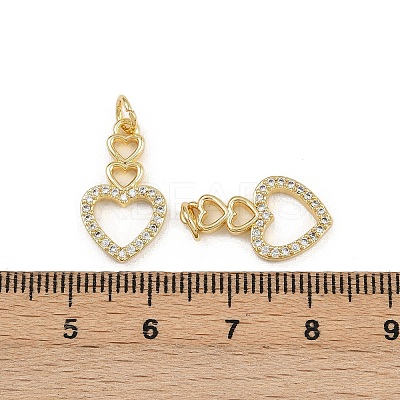 Brass Micro Pave Clear Cubic Zirconia Pendants ZIRC-I367-14G-04-1