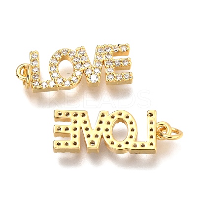 Brass Micro Pave Clear Cubic Zirconia Pendants ZIRC-O036-50G-1