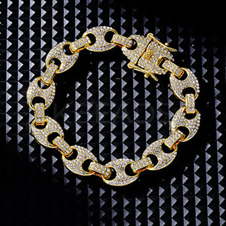 Hip-hop Alloy Micro Pave Cubic Zirconia Link Chain Bracelets for Women KD4183-1-1