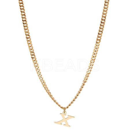 1Pc 304 Stainless Steel Letter Pendant Necklaces NJEW-LP0001-33X-G-1