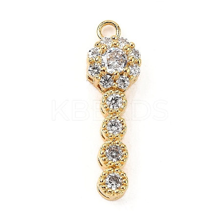 Brass Micro Pave Cubic Zirconia Pendants KK-F901-03E-G-1