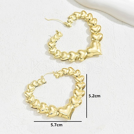 201 Stainless Steel Heart Hoop Earrings VF8428-1
