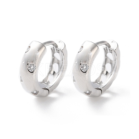 Rack Plating Brass Clear Cubic Zirconia Hoop Earrings EJEW-S241-20P-1