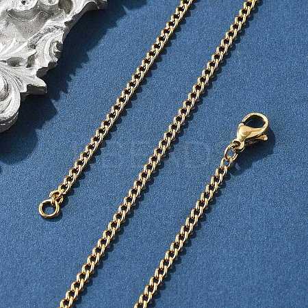 Unisex Casual Style 304 Stainless Steel Curb Chain Necklaces X-STAS-O037-54G-1