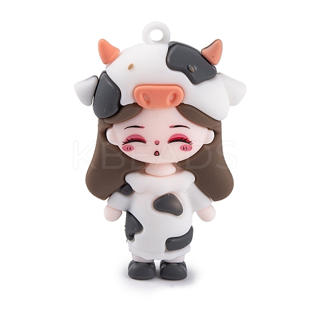 The 12 Chinese Zodiac Girl Doll PVC Plastic Pendants KY-S172-16B-1