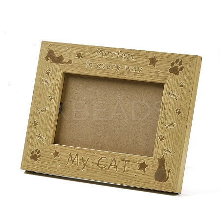 Pet Theme Rectangle Wooden Photo Frames AJEW-XCP0002-49-1