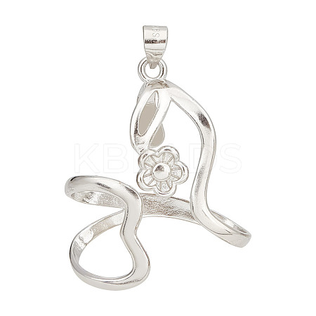1Pc Rhodium Plated Rhodium Plated 925 Sterling Silver Pendant Bails FIND-GO0001-78-1