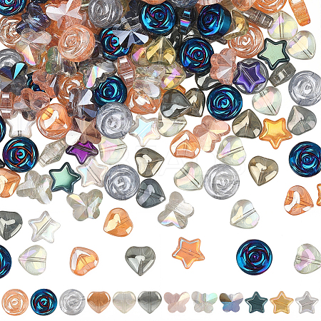 240Pcs 12 Styles Electroplate Glass Beads EGLA-PA0001-12-1