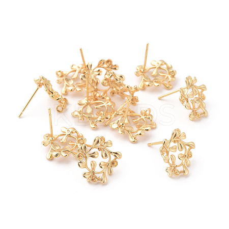 Brass Stud Earring Findings KK-F808-01G-1