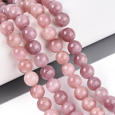 Natural Dyed Yellow Jade Gemstone Bead Strands X-G-R271-8mm-YXS05-1