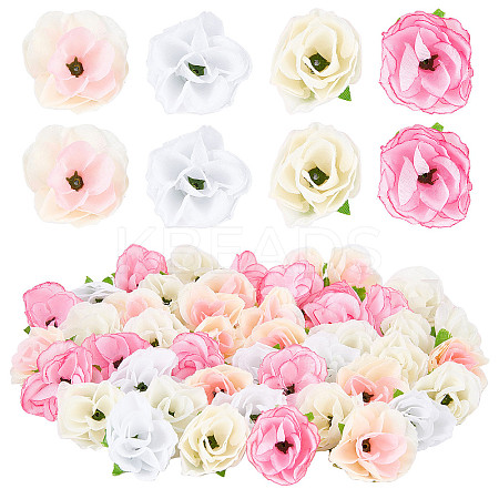 CRASPIRE 100Pcs 4 Colors Cloth Imitation Rose AJEW-CP0001-84-1