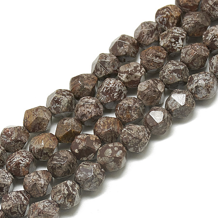 Natural Snowflake Obsidian Beads Strands G-S300-101-8mm-1