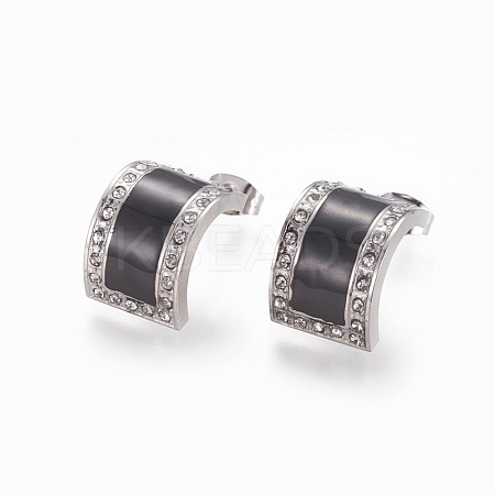 304 Stainless Steel Enamel  Stud Earrings EJEW-F234-24P-1
