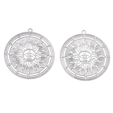 Non-Tarnish 201 Stainless Steel Filigree Pendants STAS-S118-026P-1