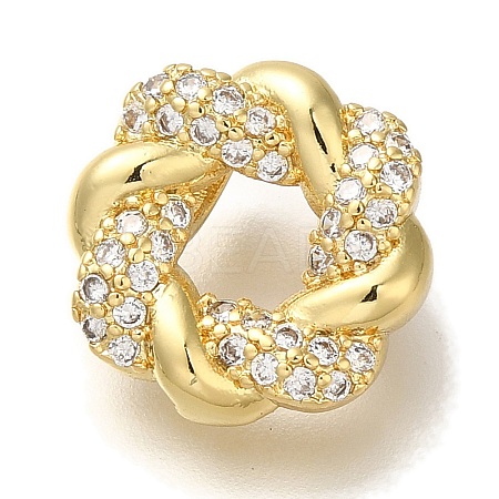 Rack Plating Brass Micro Pave Cubic Zirconia Charms KK-I720-63G-1