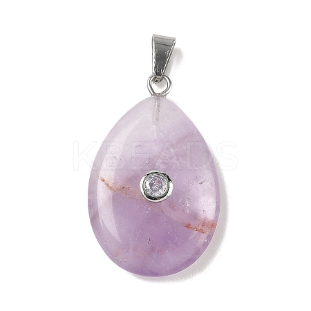 Natural Amethyst Pendants G-P599-02P-11-1