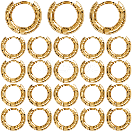 12Pairs 304 Stainless Steel Huggie Hoop Earrings EJEW-SC0001-58-1