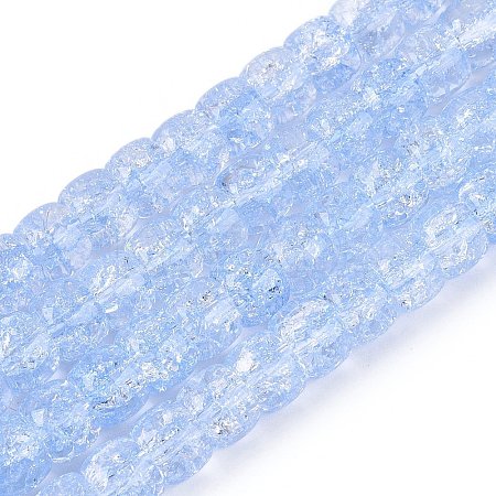 Crackle Transparent Glass Beads Strands GLAA-N069-03A-03-1