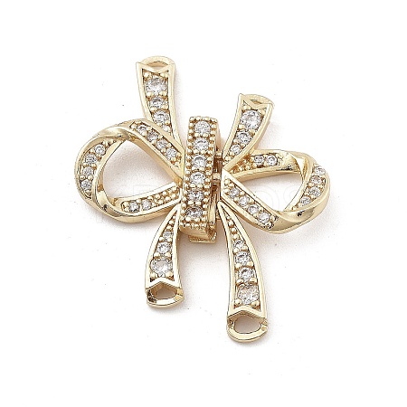 Brass Clear Cubic Zirconia Fold Over Clasps LS-KK-M306-03G-1