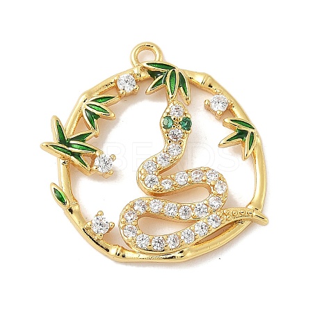 Brass Micro Pave Cubic Zirconia Pendants LS-KK-M326-03G-1