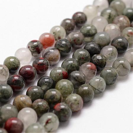 Natural African Bloodstone Beads Strands G-D840-66-10mm-1