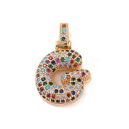Brass Micro Pave Cubic Zirconia Pendants KK-C076-29G-G02-1