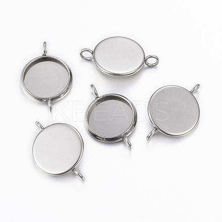 Tarnish Resistant 304 Stainless Steel Cabochon Connector Settings STAS-K155-20P-1