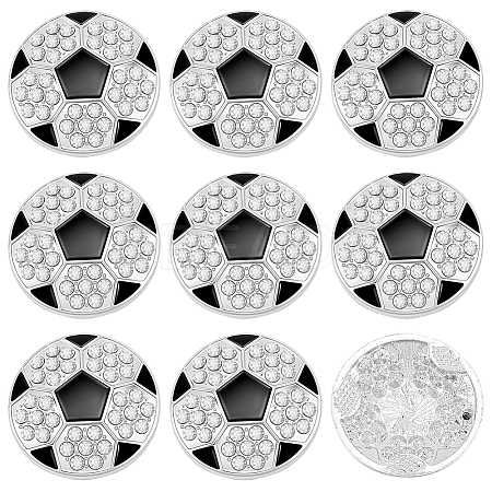 10Pcs Sports Balls Alloy Rhinestone Cabochons FIND-SC0023-42-1