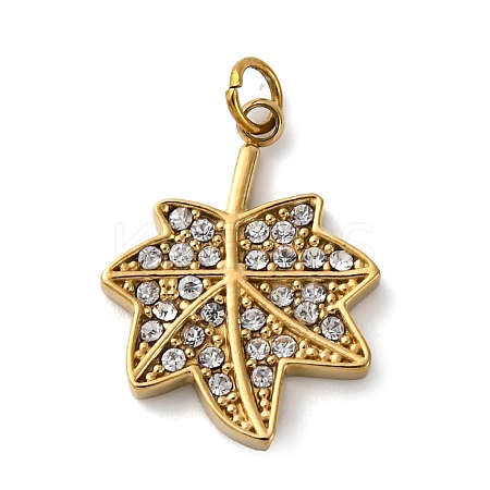316 Stainless Steel Rhinestone Pendants STAS-K258-39C-G-1